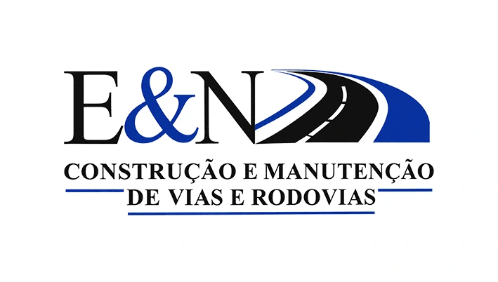 Marca anterior E&N, com ilustração de uma rodovia